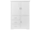 Tall and Wide Storage Cabinet with Doors for Bathroom/Office, Three Drawers, White 17634715