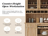Farmhouse 35.4x17.7x74.8inch Freestanding Buffet with Hutch, Tall N717P327043N