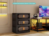 Plastic Folding Storage Cabine,4 Tiers Collapsible Storage Bins with Magnetic Door and 28619518