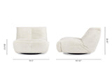 Rearden 35.5" Swivel Glider Manual Recliner Gaming Lounge Chair, Pearl White Short Faux Fur B2719P238499