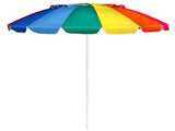 8 Ft Beach Umbrella With UV Protection 16-Ribbed Windproof Frame 72593657