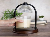 10.75" Wax Cube & Candle Warmer, Black Ribbed Glass 99022444