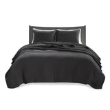 2 Piece Quilt Set Black Twin/Twin XL B035129041