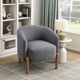 Style Comfort Accent Chair Gray Upholstery Durable Frame Solid Wood Legs Contemporary Living Room B011P304989