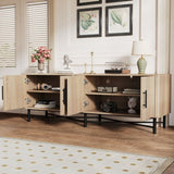 Functional 4-Door TV Cabinet 2 Storage Spaces, Adjustable Shelves, Ideal for Living Room N779P296236N