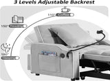 1 versatile foldable sofa bed in 3 lengths, modern sofa sofa sofa velvet pull-out bed, adjustable W2564P384180