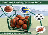 Ball Storage Cart, Basketball or Volleyball Storage Bin with Wheels, Basketball Holder Cage for 52820879