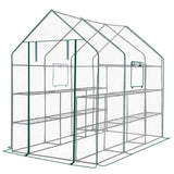 Large Walk-in Greenhouse with PE Cover & Side Windows, 12-Shelf Indoor Outdoor Portable Greenhouse 09109827
