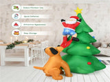 79" Inflatable Christmas Tree - Santa & Puppy Design, Built-in LEDs, Waterproof Polyester, Quick 17436753