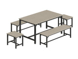 Expandable Dining Table Set for 4-8, 63" Large Extendable Kitchen Table with 2 Benches & 2 Stools, W1820P464320