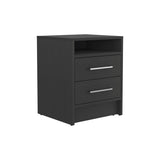 Nightstand 23.6" H, with 2 Drawers and 1 Shelf, Black B097P250851
