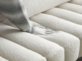 53.2"Width Modern End of Bed Sherpa Fabric Upholstered 2 Seater Sofa Couch Entryway Ottoman W111771020