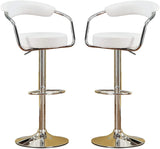 ZNTS Contemporary Style White Color Bar Stool Counter Height Chairs Set of 2 Adjustable Swivel Kitchen HS00F1560-ID-AHD