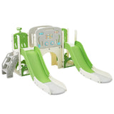 ZNTS Kids Slide Playset Structure 8 in 1, Freestanding Ocean Themed Set with Slide, Arch N710P176322F