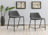 Grey and Black Counter Height Stools with Footrest B062P145615