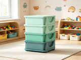 Green 4 Tier Kids Storage Cabinet 4 Drawers Toy Organizer, for Bedroom, Nursery, Living Room, 23497792