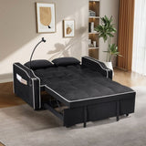 1 multifunctional foldable sofa bed in 3 different lengths, modern sofa, upgraded suede fabric, W1910P268394
