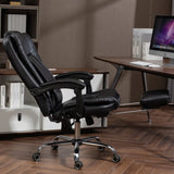 Massage Office Chair with Heat, Footrest, Black W2069P174876