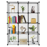 ZNTS 12-Cube Organizer Cube Storage Storage Shelves Wire Cube Storage Origami Shelves Metal Grid 82647882