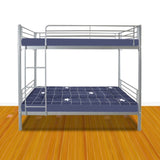 ZNTS Iron Bed Bunk Bed with Ladder for Kids Twin Size Gray 40700088