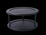 2-Tier Black Bamboo Turntable Kitchen Table Organizer, 10.04" Dia x 7.09" H 21994147