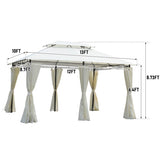 13x10 Outdoor Patio Gazebo Canopy Tent With Ventilated Double Roof And Mosquito net W419P282064