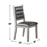Set of 2 PU Upholstered Dining Chair, Silver B016P225999