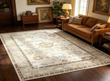 Blue 8x10 Indoor Machine Washable Area Rug Bohemian Design Carpet, Easy Clean for Living Room, 27398976