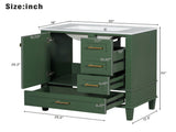 30" Bathroom Vanity in Green, Modern Bathroom Cabinet Sink Combo Set, Bathroom Storage Cabinet 29442189