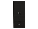 Lisboa Armoire, Rod, Double Door, Two Drawers, Metal Handles B070P188848