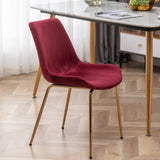Aufurr Modern Velvet Dining Chair, Set of 2, Red T2574P164539