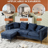 L Shaped Sectional Sofa , Convertible Storage Ottoman,Chenille ,Square W2108P191312