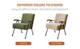 Pattern Colorful Fabric Armchair, Modern Accent Chair High Back, Living Room Chairs with Metal Legs W2105P210239
