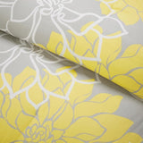 Printed Cotton Sateen Comforter Set Taupe Grey/Yellow Queen B03596811