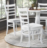 ZNTS White Finish Dining Chairs Set of 2 Wooden Ladder-Back Casual Farmhouse Style Kitchen Dining Room B011P188439