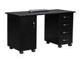 Double Edged Manicure Nail Table with Drawer Black 54431300