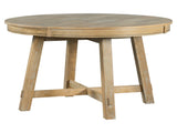 Farmhouse Round Extendable Dining Table with 16" Leaf Wood Kitchen Table 08336730