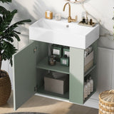 ZNTS [Video] 21.6 inch Modern Floating Bathroom Vanity with Ceramic Basin - Perfect for Small Bathrooms, N729P170388F