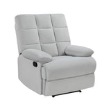 ZNTS Reclining Chair Light Gray Velvet Upholstery Square Tufted Back Pillowtop Arms Solid Wood Furniture B011P182495