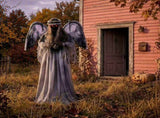 5.7ft Halloween Weeping Angel Decoration with Red Light-Up Eyes, Sound-Activated Trembling, Turning 88249103