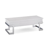 ZNTS White High Gloss and Chrome Coffee Table with Lift Top B062P181355