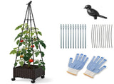 2-in-1 garden bed with plant boxes and trellis 47957466