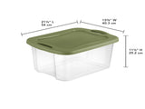 (2 pack)40 Quart Medium Storage Bin, Clear Plastic Storage Container with Full-Grip Handles, 83050362