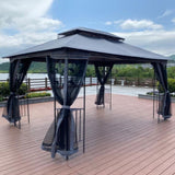 13x10 Outdoor Patio Gazebo Canopy Tent With Ventilated Double Roof And Mosquito net W41942174