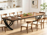 78.74 Inch Wooden Farmhouse Table 6-8 Seater Rectangular Dining Table 56903027