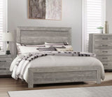 Rustic Design Gray Finish 1pc Queen Size Bed Panel Headboard Footboard Bedroom Furniture B01154137