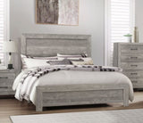 ZNTS Rustic Gray Finish California King Size Panel Bed Wooden Bedroom Furniture 1pc, Bed in a Box B011P248598