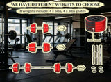 44lbs Adjustable Convertible Dumbbell Barbell Set All-in-One Home Gym Weight Training Equipment for 39585661