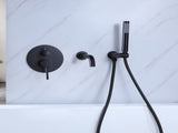 2-Handle Tub Spot Wall Mount Rain Mixer Shower Faucet Tub and Shower Faucet with Hand Shower in SOBD858MB