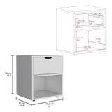 Aberdeeen 19.7-Inch High Nightstand End Table with Open Shelf B200P173171